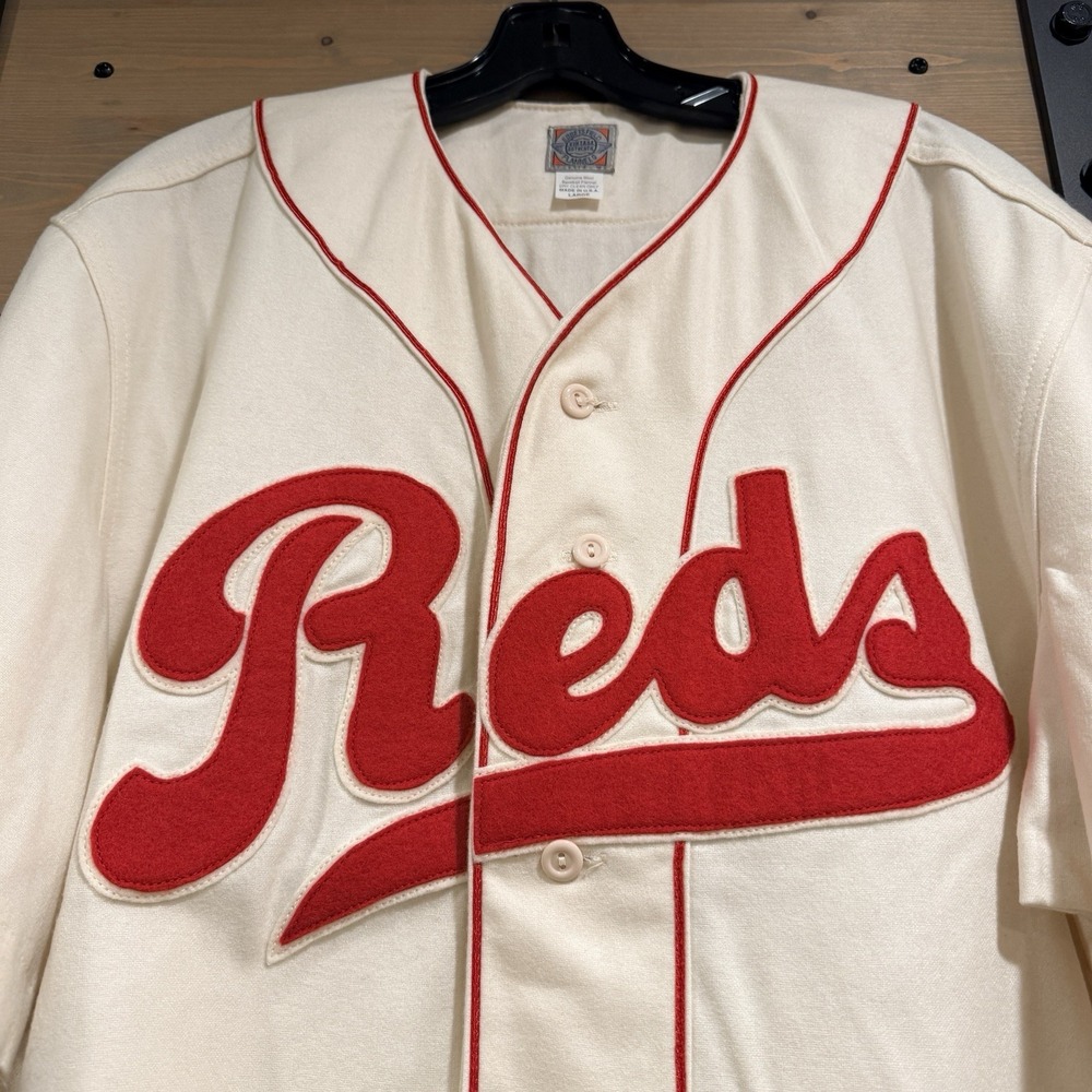 Ebbets Field Flannels SF Mission Reds 1930s Home Wool Jersey Men L PCL Cream USA
